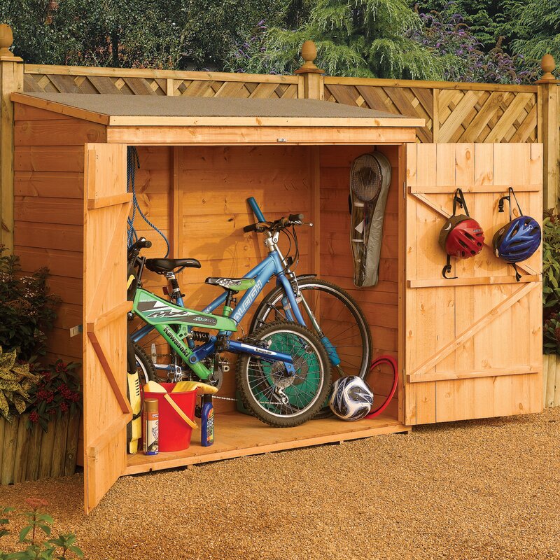 Rowlinson 6 ft. W x 2.5 ft. D Wooden Horizontal Bike Shed 